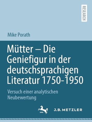 cover image of Mütter – Die Geniefigur in der deutschsprachigen Literatur 1750 – 1950